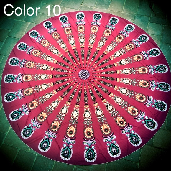 Round Bohemian Summer Circle Beach Sun Blanket NWT - Picture 7 of 8